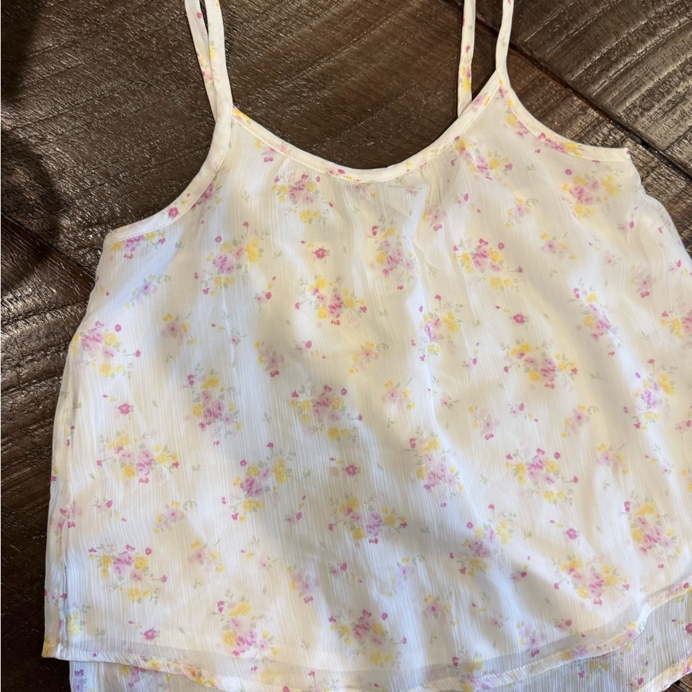 Abercrombie Kids Floral Tank Top - White and Yellow - Picture 2 of 5